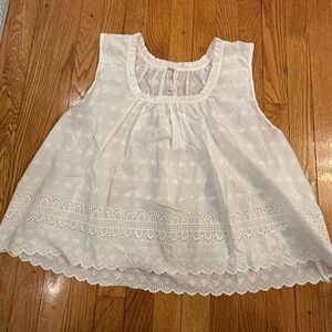 Free People White Eyelet Blouse